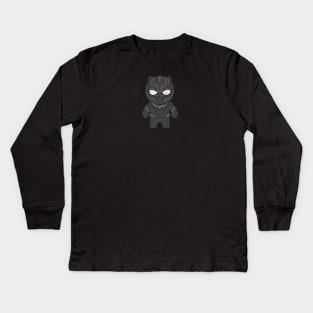 Kawaii Black Panther Kids Long Sleeve T-Shirt